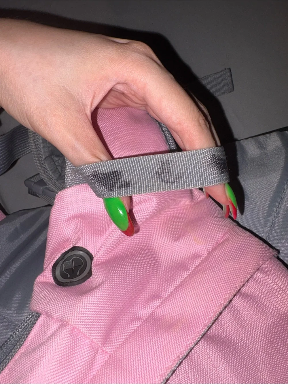 Pink and Gray Sling Backpack - Women